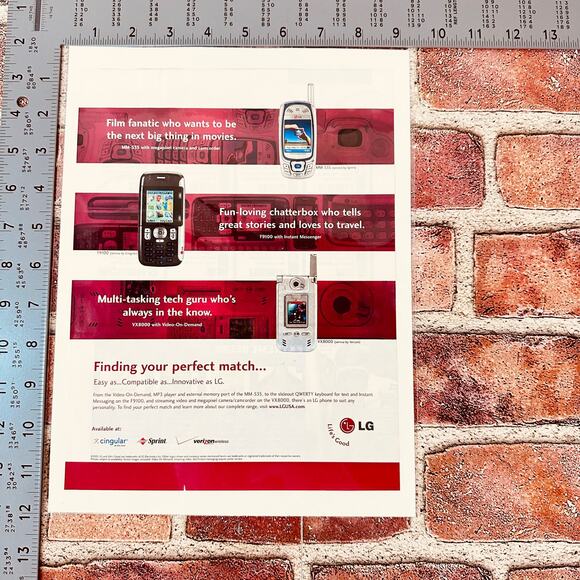 2005 LG Flip Cell Phone Ad Y2K Tech Nostalgia Original Vintage Print Ephemera - Picture 5 of 6